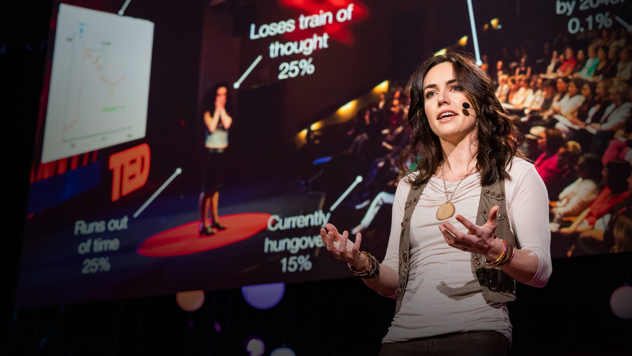 Liv Boeree delivering a keynote talk